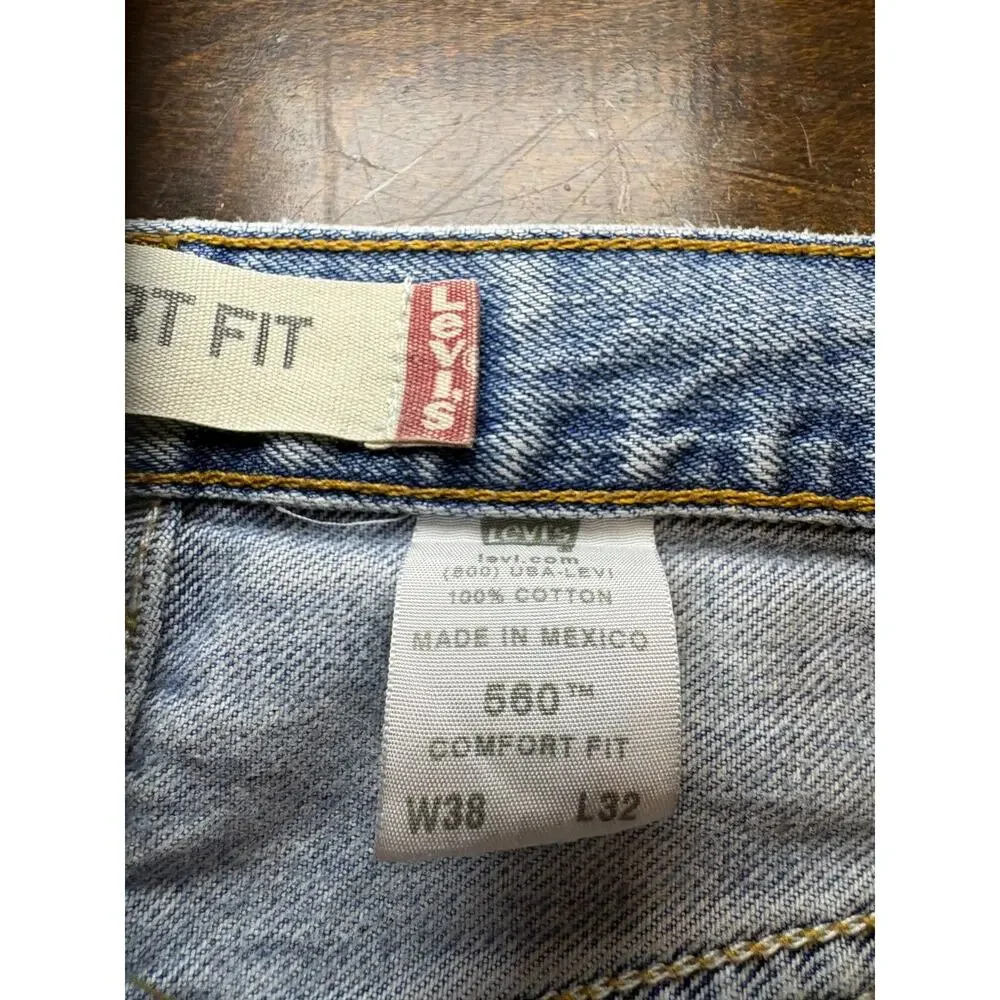 VTG 2004 Levi's 560 Loose Tapered Baggy Y2K Jeans Light Wash 37x30.5 Tag 38x32